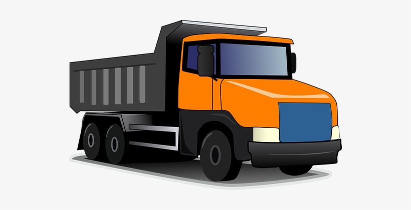 Truck Transportation Heavy Huge Orange Tru - Clipart Truck Png, transparent png #391654