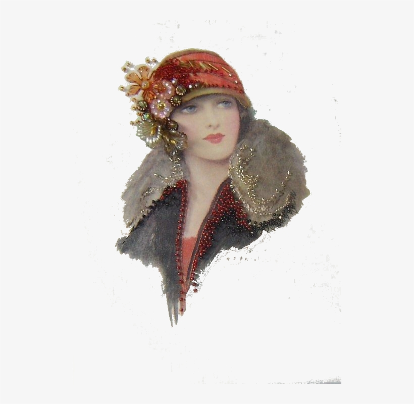 Vintage Woman With Beading - Vintage Transparent Idyllic Clipart, transparent png #392093