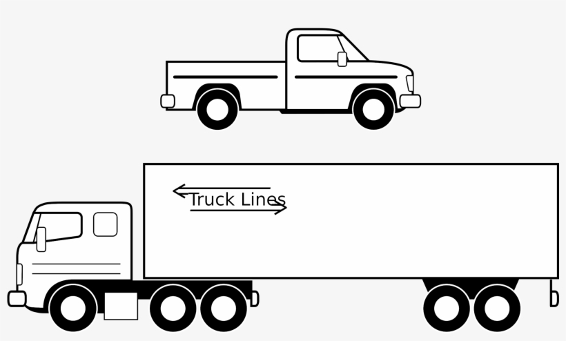 Semi Truck Clipart Black And - Truck Clipart Black And White Png, transparent png #392113