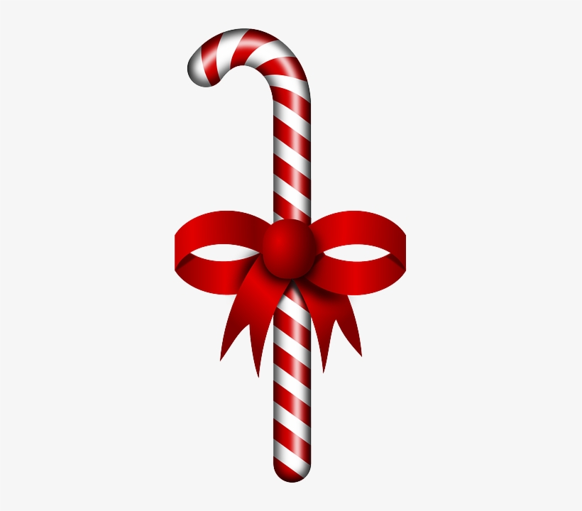 Red, Stick, Ribbon, Candy, Christmas, Bow - Candy Canes Clip Art, transparent png #392630