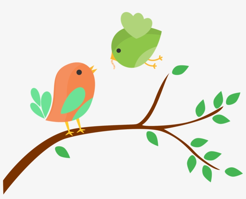 Pajaritos En Ramas - Ramas Dibujo Png, transparent png #392680