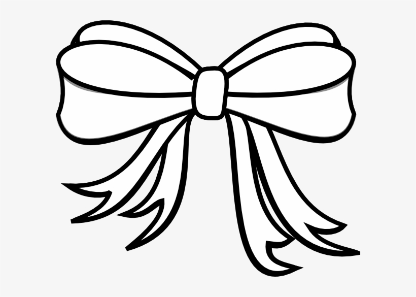 28 Collection Of Christmas Bow Clipart Black And White - Clip Art Black And White Ribbon, transparent png #392808