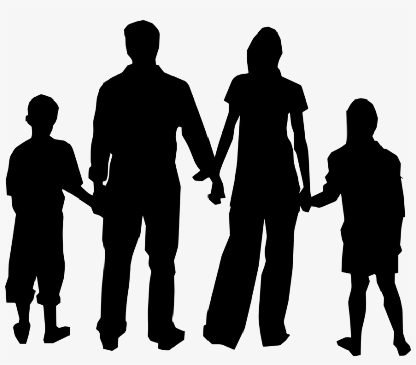 Silhouette, Family, Standing, Together, Father, Mother - Bowen Therapy - Complete Practitioner's Guide By Mitchell, transparent png #392839