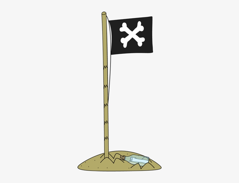 Pirate Flag In Sand - Pirate Flag Clipart Png, transparent png #392998