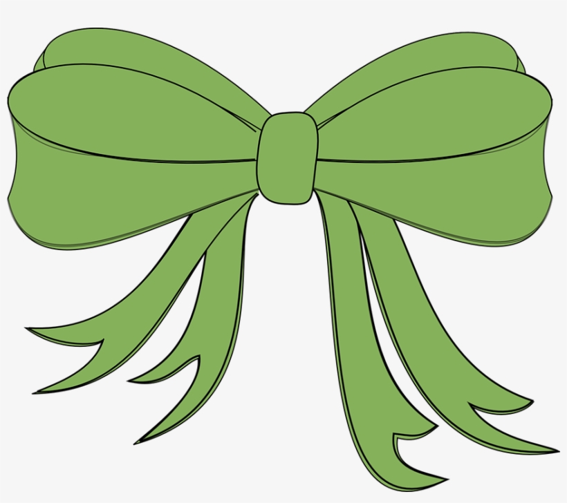 Green Christmas Bow Clipart - Green Bow Clipart, transparent png #393110