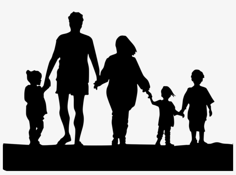 Family Holding Hands Silhouette, transparent png #393323