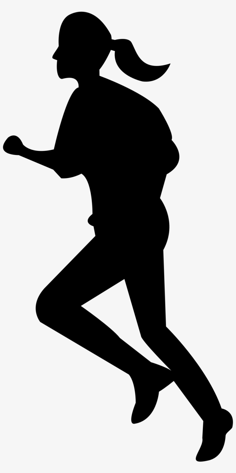 Running Clipart Transparent - Woman Running Silhouette Png, transparent png #393416