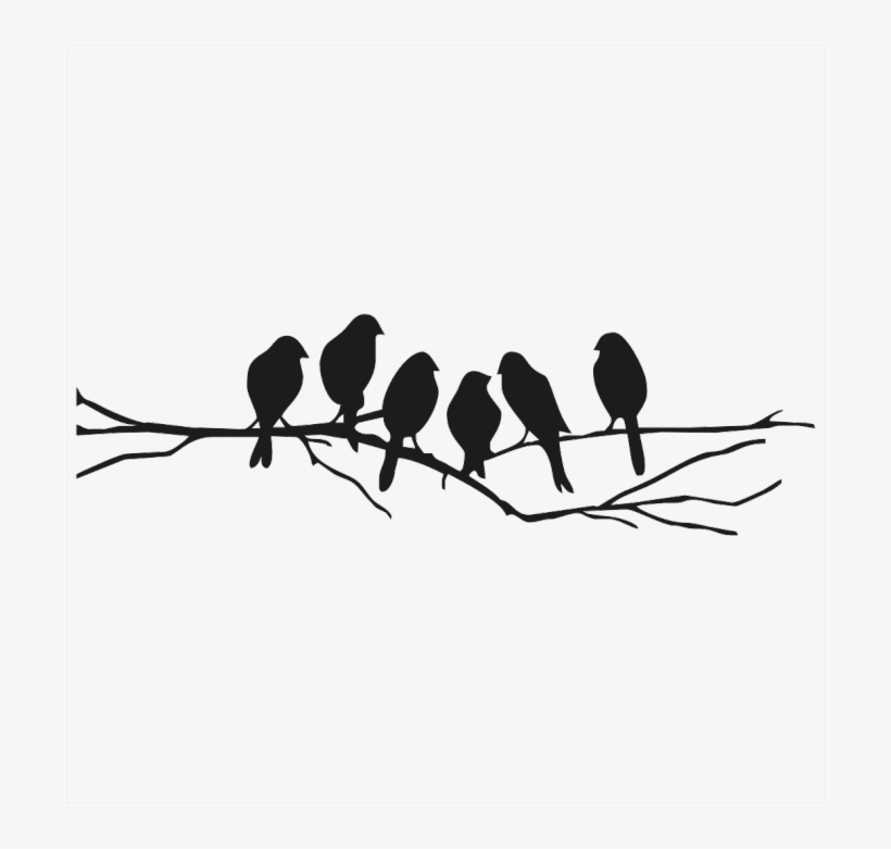 Lovebird Wall Decal Silhouette Stencil Bird Transprent - Pajaritos En Una Rama, transparent png #393563
