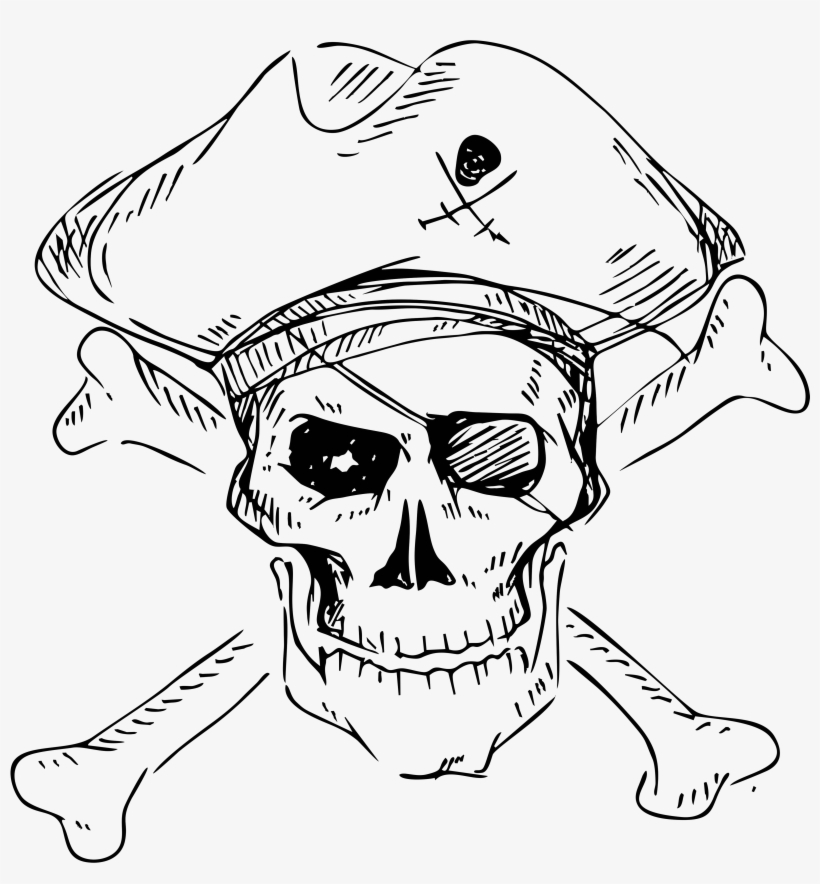 Piracy Skull And Crossbones Stock Photography Human - Drawing Pirate Skull And Crossbones, transparent png #393684