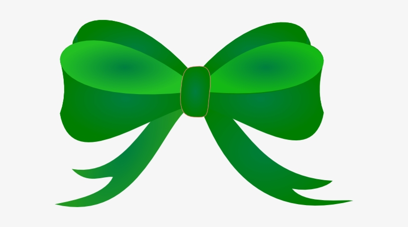 Green Bow Clip Art At Clker - Green Bow Clipart, transparent png #393887