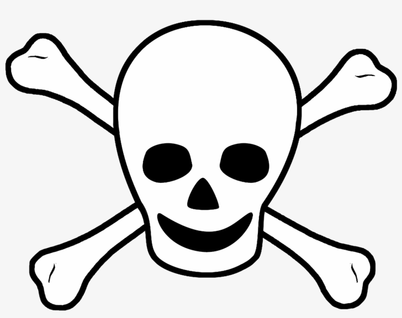 Pirate Clipart Bone - Cartoon Skull And Bones, transparent png #394083