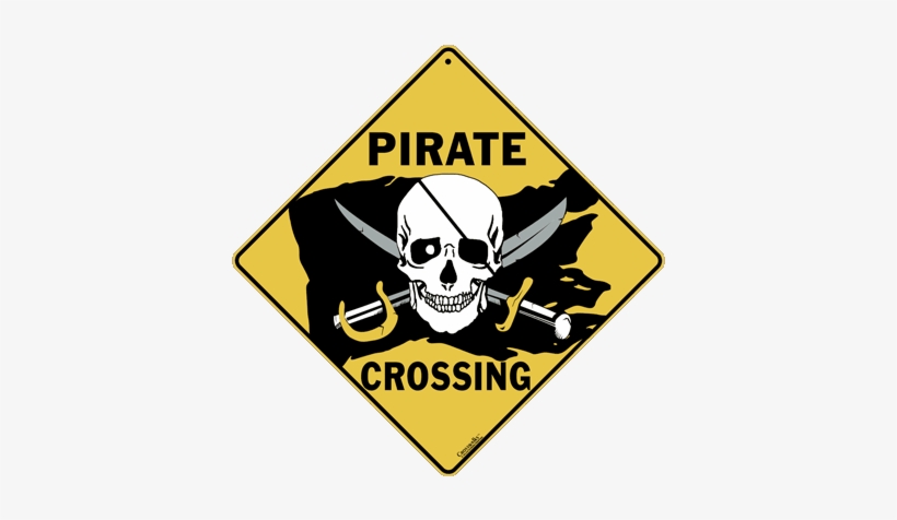 Pirate Flag Crossing Sign - Crossing Sign, transparent png #394136