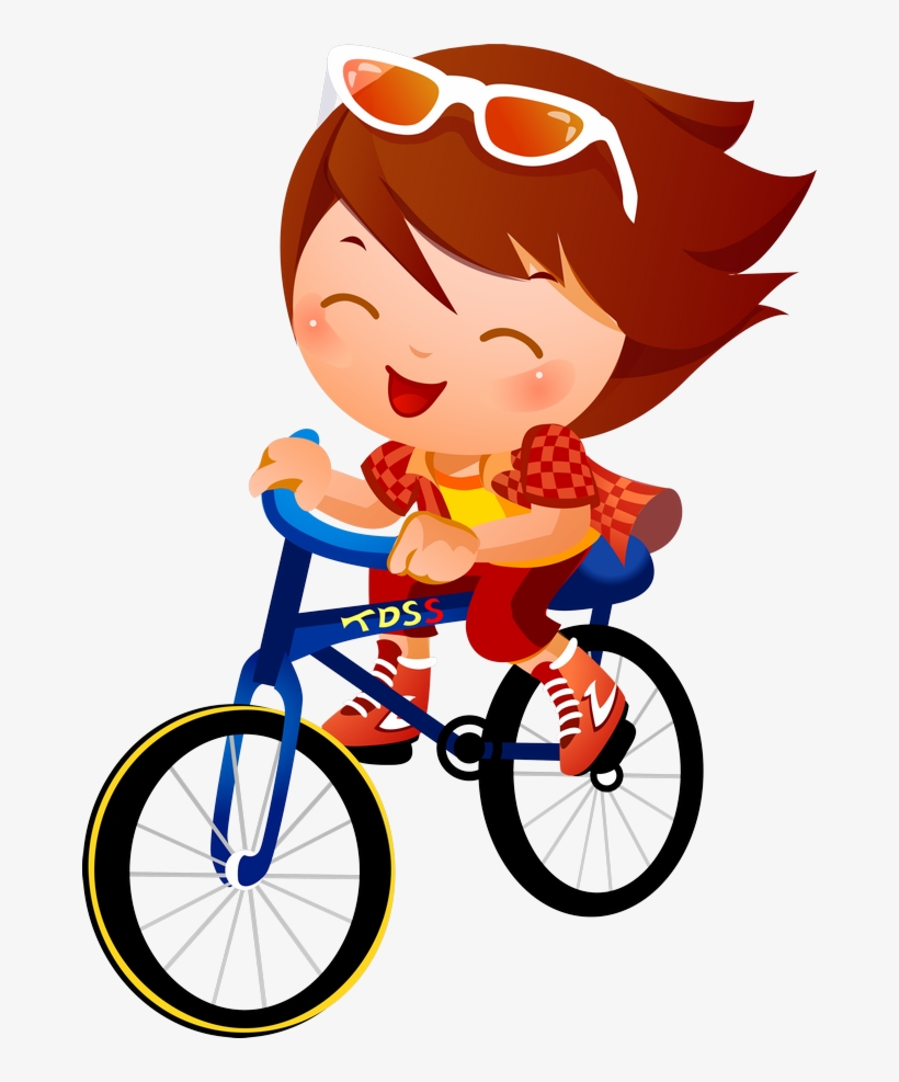 Png Clip Art - Kids Cycling Clipart, transparent png #394675