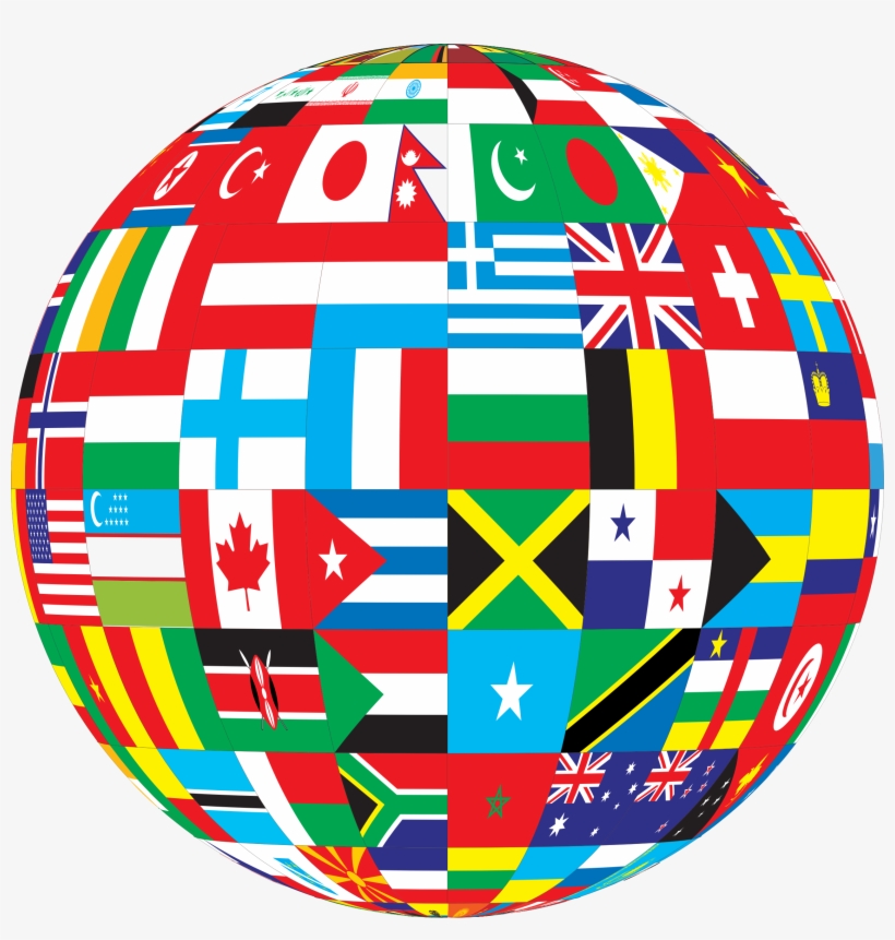International Globe Clipart - Globe With Flags Icon, transparent png #395575