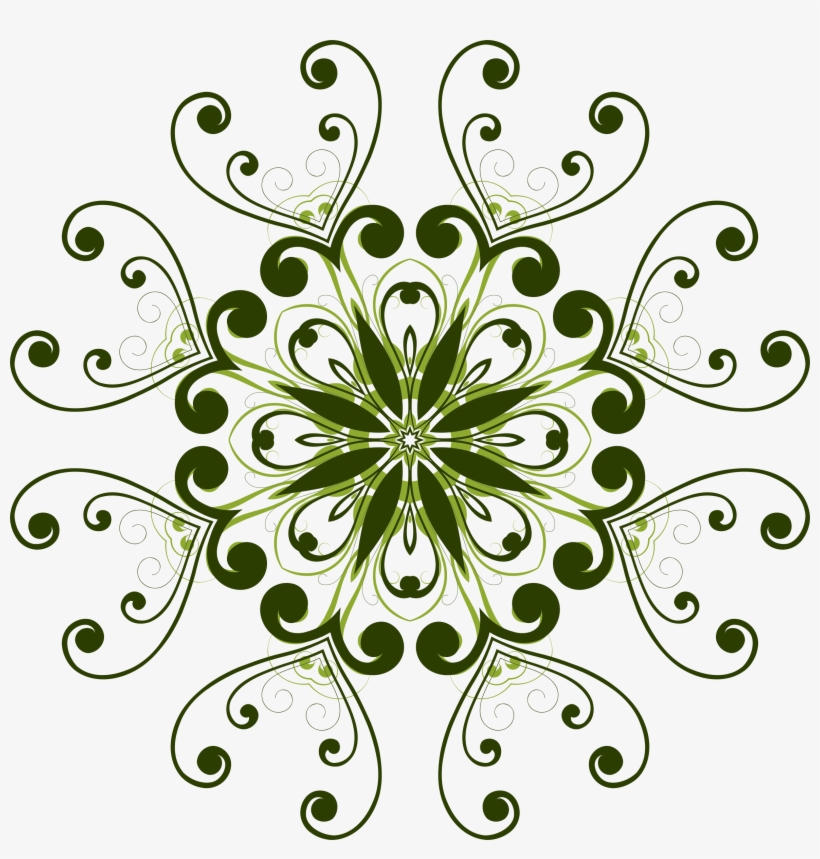 Flourish Flower Design 11 Clip Art Black And White - Floral Clipart Design, transparent png #395733