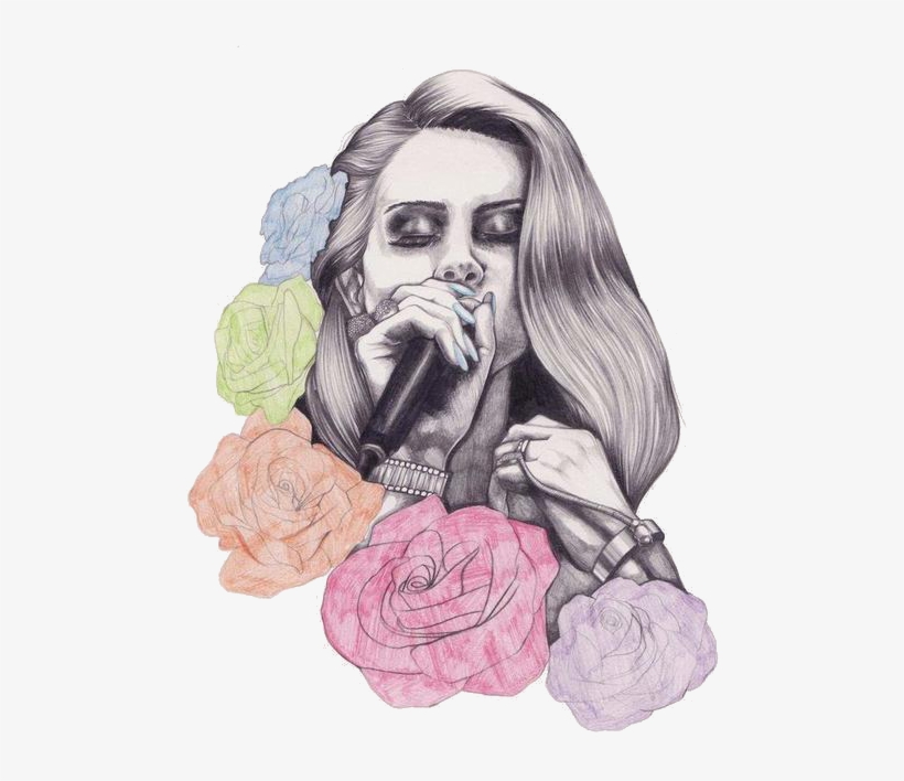 Lana Flowers - Lana Del Rey Drawing Transparent, transparent png #396193