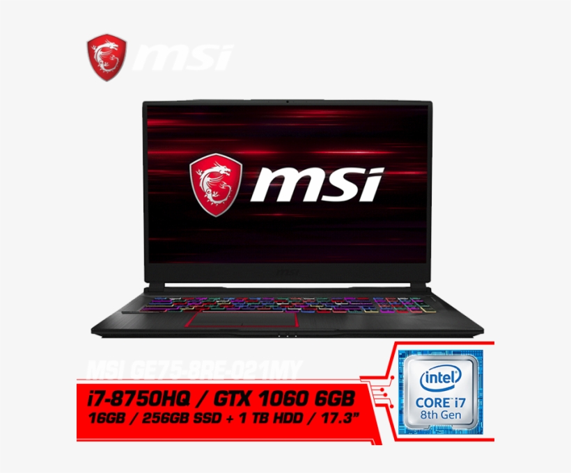 Ge75 Raider 8re - Msi Gl72, transparent png #396945