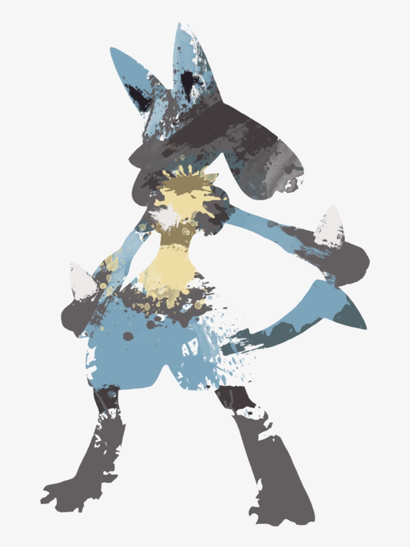 Lucario Paint Splatter Graphics By Hollyshobbies - Pokemon Lucario, transparent png #397073