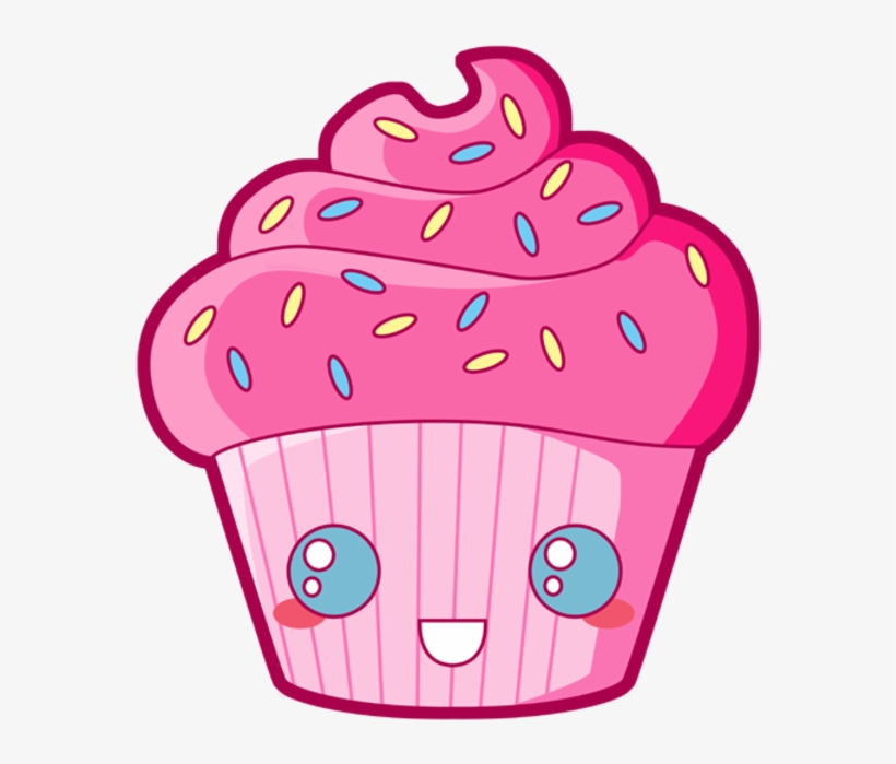 Candy Clipart Kawaii - Cupcakes Animados Y Tiernos, transparent png #397144