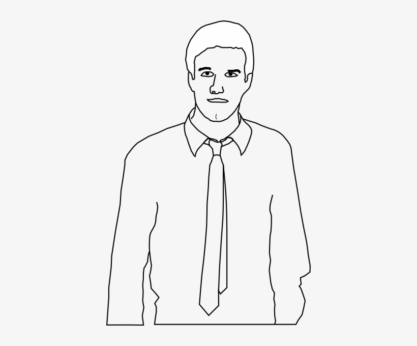 How To Set Use Man Wearing A Tie Outline Clipart, transparent png #397377