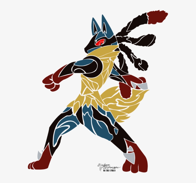 Tribal Mega Lucario Artwork By Pwnisim - Fan Art Méga Lucario, transparent png #397894