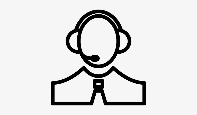 Person With Headset Thin Outline Symbol In A Circle - Person With Headset Icon, transparent png #398005