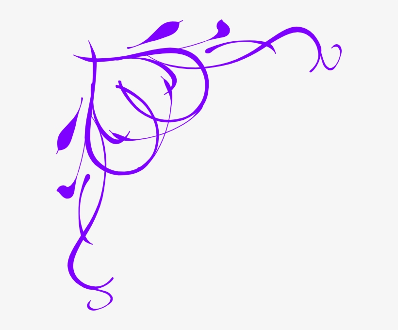 Vine Heart Purple Clip Art At Clker - Ribbon Border ...