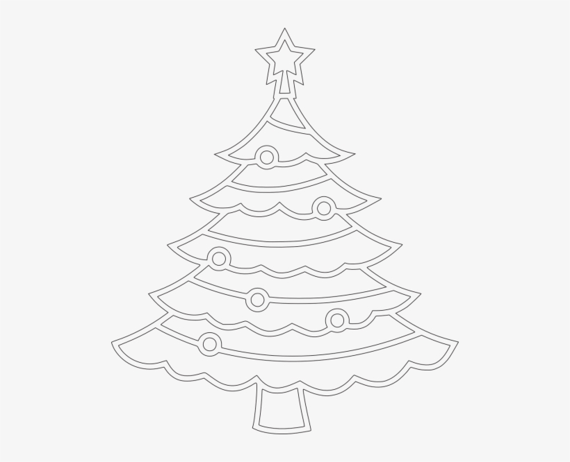 Christmas,tree,christmas Tree Vector - Gambar Pohon Natal Hitam Putih, transparent png #398358