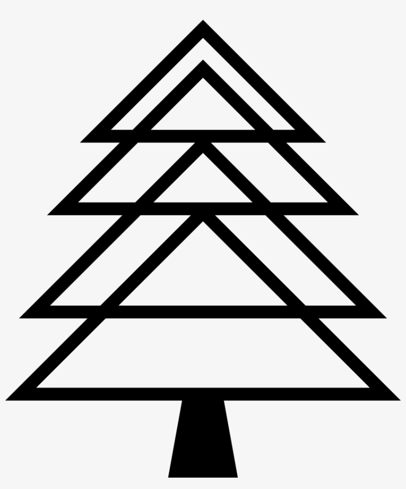 Christmas Tree Vector - Tree Made Of Triangles, transparent png #398716