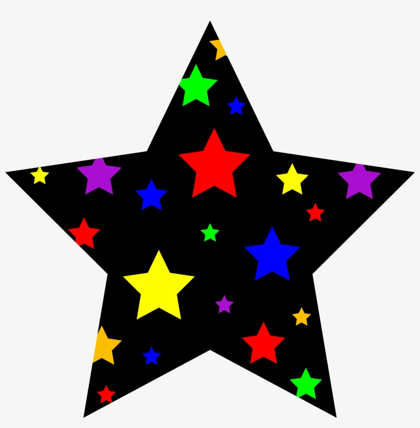 Colorful Starry Star Symbol - Colorful Star Clipart, transparent png #398821