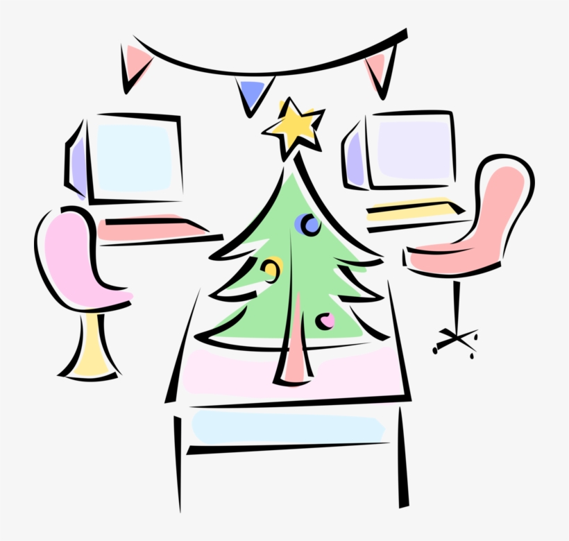 Vector Illustration Of Festive Season Office Party - Christmas Day, transparent png #398914