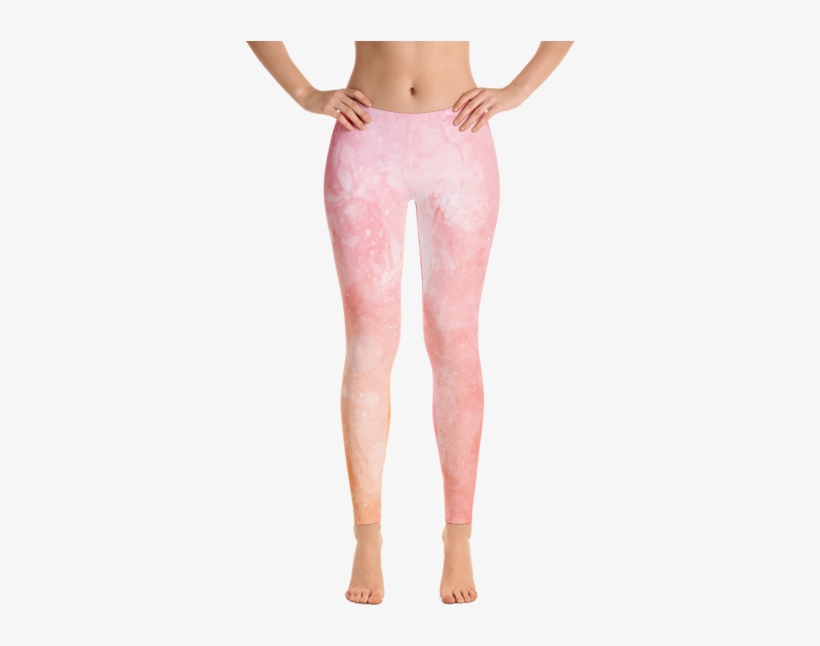 Coral Watercolor Leggings - Baby Blue Leggings For Women, transparent png #399078