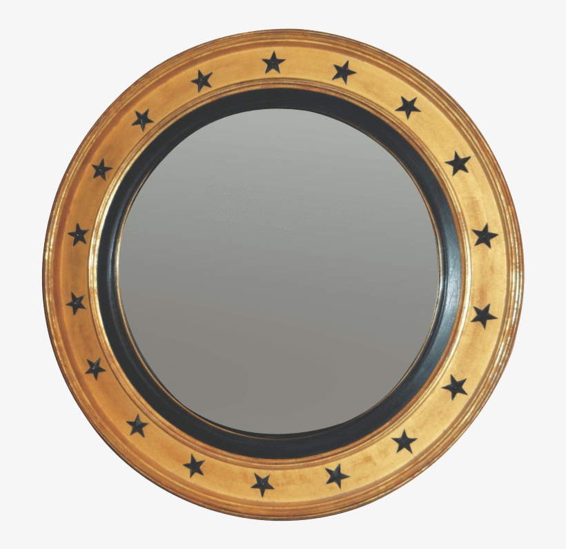 Regency Convex Mirror With Black Stars - Vector Graphics, transparent png #399394