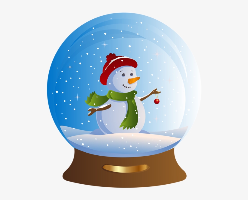 Snowman Snowglobe Transparent Png Clip Art Image - Christmas Snow Globe Transparents, transparent png #399478