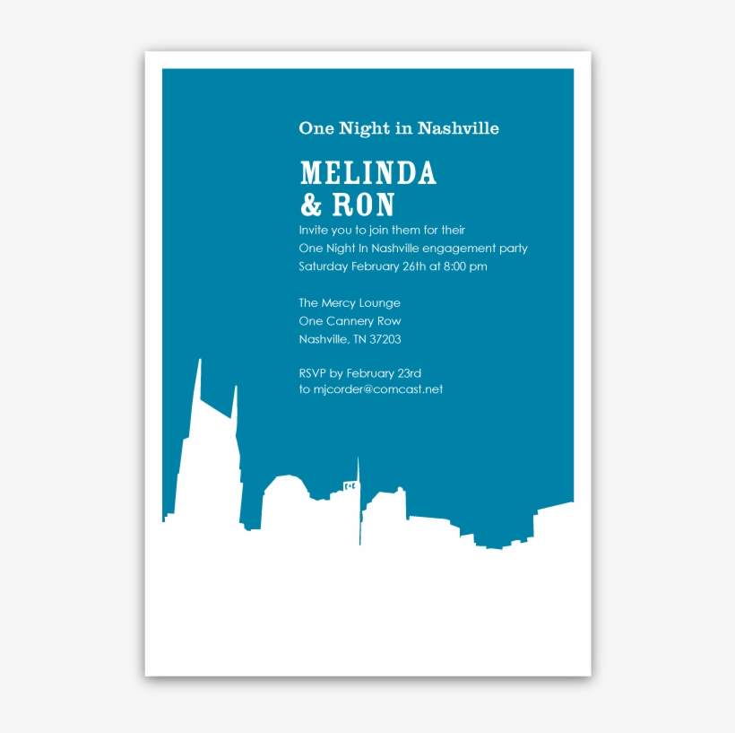 Nashville Skyline Silhouette Party Invitations - Skyline, transparent png #399821