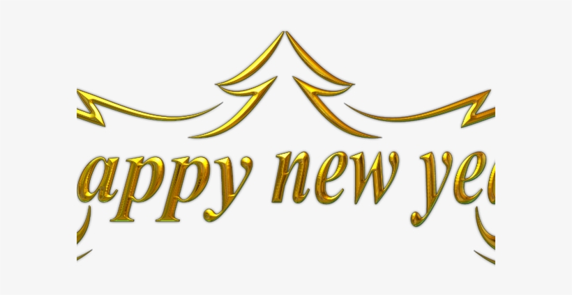 Happy New Year Text-600x420 - Happy New Year 2018 Png Text, transparent png #3901389