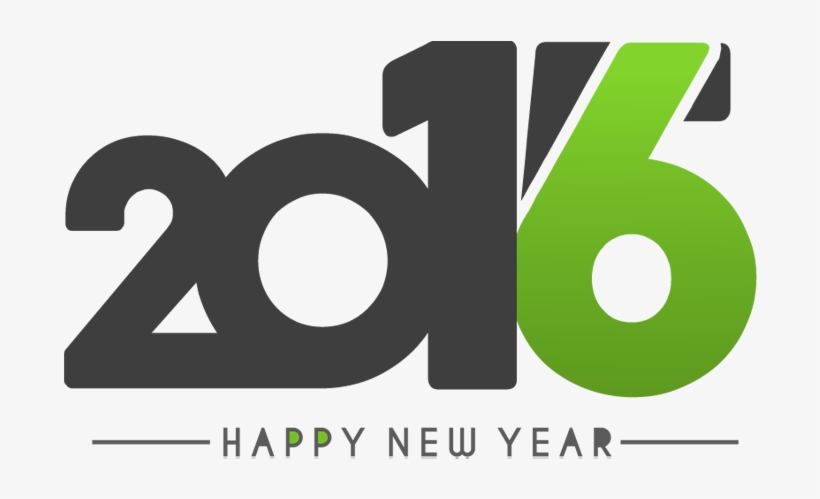 Simple Happy New Year 2016 Text Design - 2016 Text Png, transparent png #3901412