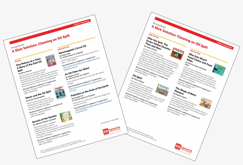 Cleaning An Oil Spill Literacy Resources - Engineering Is Elementary, transparent png #3901570
