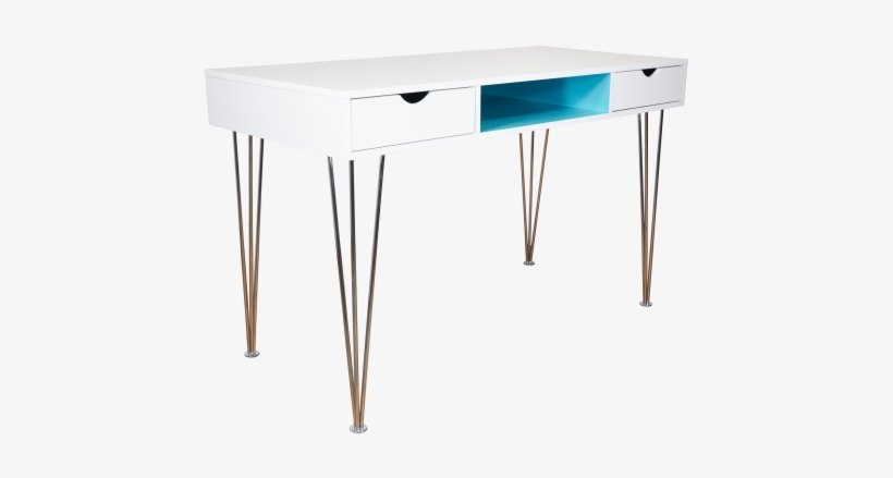 White & Aqua Duo Desk - Sofa Tables, transparent png #3901658