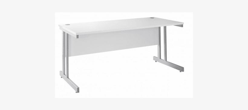 White Straight Cantilever Desk - White Office Desk 800mm Wide, transparent png #3901893