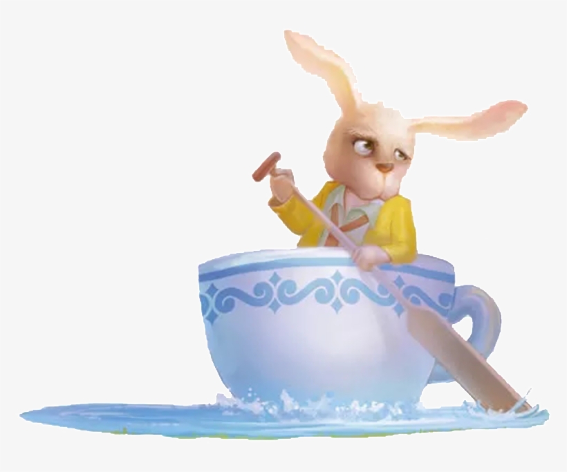 Cartoon Rabbit Pattern Element In Blue Cylinder - Cartoon, transparent png #3902192