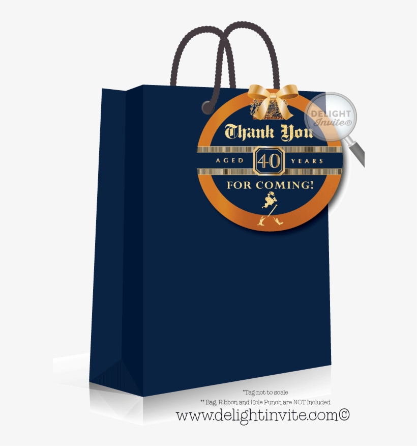 40th Birthday Black Thank You Tag, transparent png #3902345