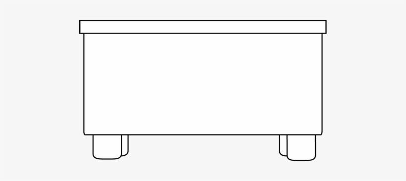Black And White Desk Clip Art - Teacher Desk Outline, transparent png #3902605