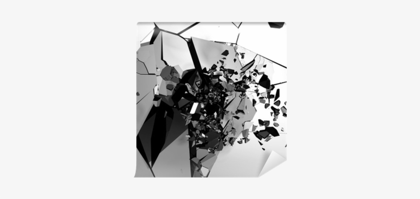 Cracked Metallic Wall Surface With Explosion Demolition - Explosion, transparent png #3902872