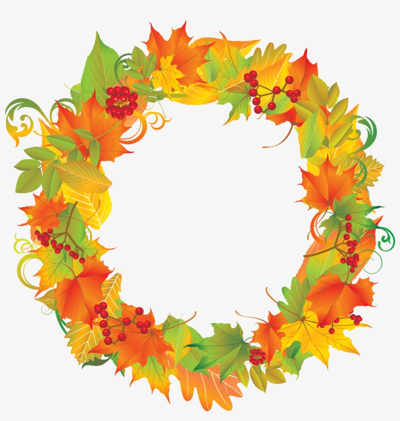 Autumn - Fall Wreath Png, transparent png #3903355