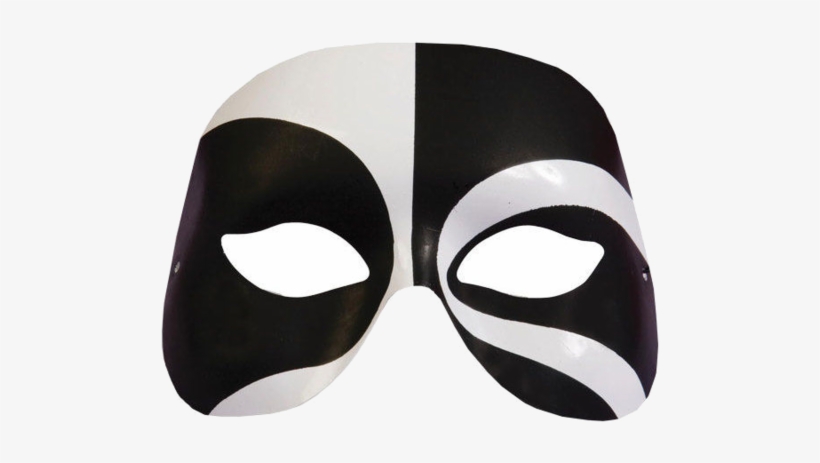 Black Masquerade Mask Png For Kids - Mask Half Black Half White Png, transparent png #3904404