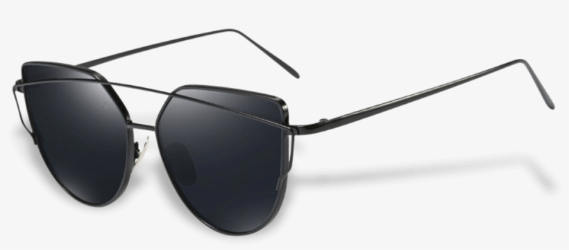 Madison - Trending Oversized Cat Eye Sunglasses Metal Frame Flat, transparent png #3906065