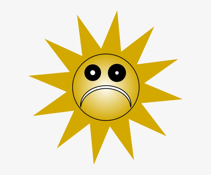 Grumpy Sad Sun Clip Art At Clker - Sad Sun Clip Art, transparent png #3906441
