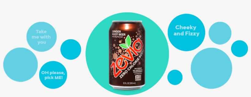 Zevia Ginger Root Beer Zero Calorie Soda 12 Oz Cans, transparent png #3906572