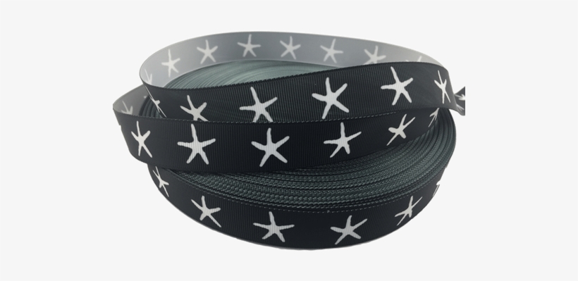 Black And White Starfish Ribbons - Belt, transparent png #3907133